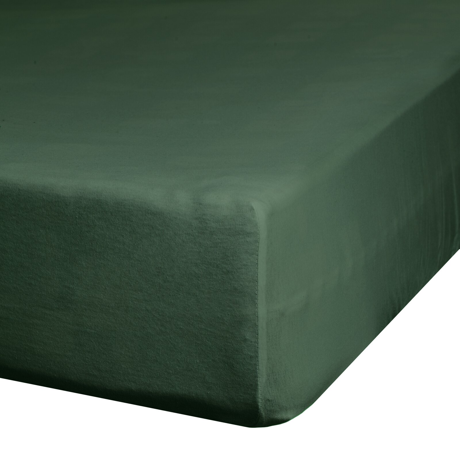 Plachta na posteľ zo saténovej bavlny s gumičkou - Nova/Diva, tmavozelená 100 x 200 cm